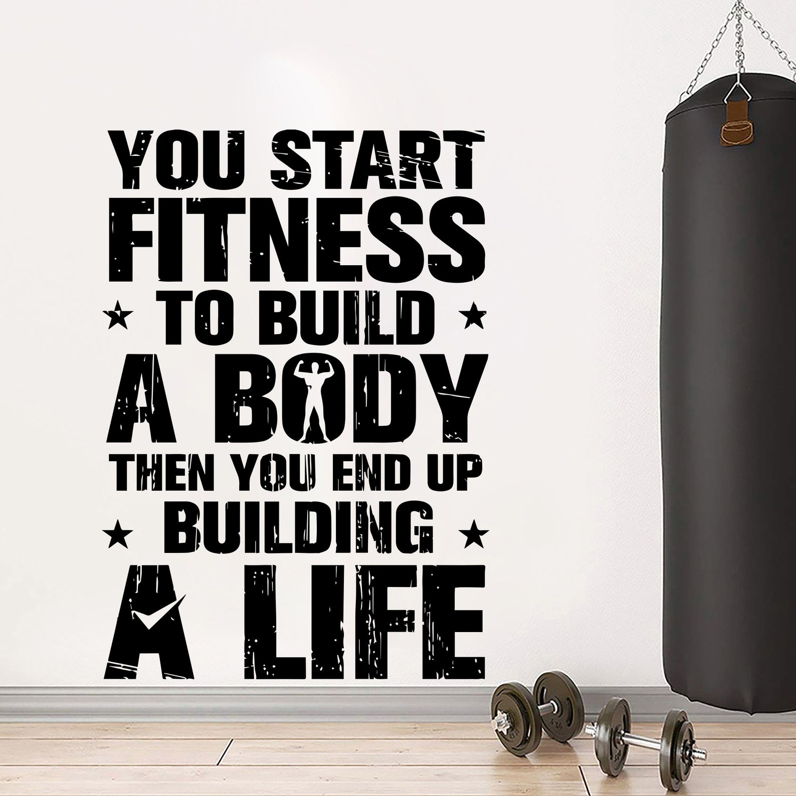 Fitness Decor Art Quotes Gym stickers Fitness Wall Art