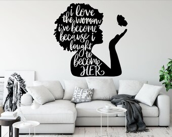 Afro Girl Magic wall art Strong Beautiful girl Beauty decor African women decal Blessed Room Gifts Her Vinyl Wall Art Decals Stickers 2172ER