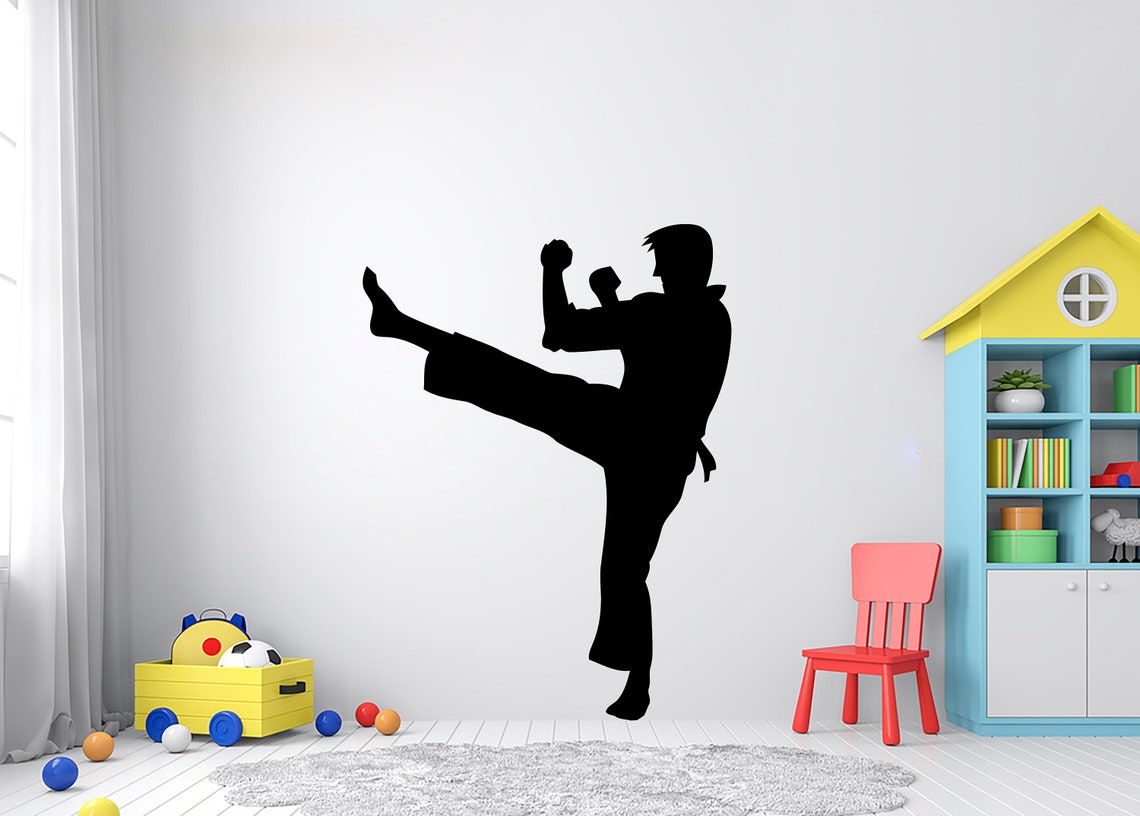 Karate Wall Decal Karate Art Wall Decal Sports Vinyl Karate Etsy