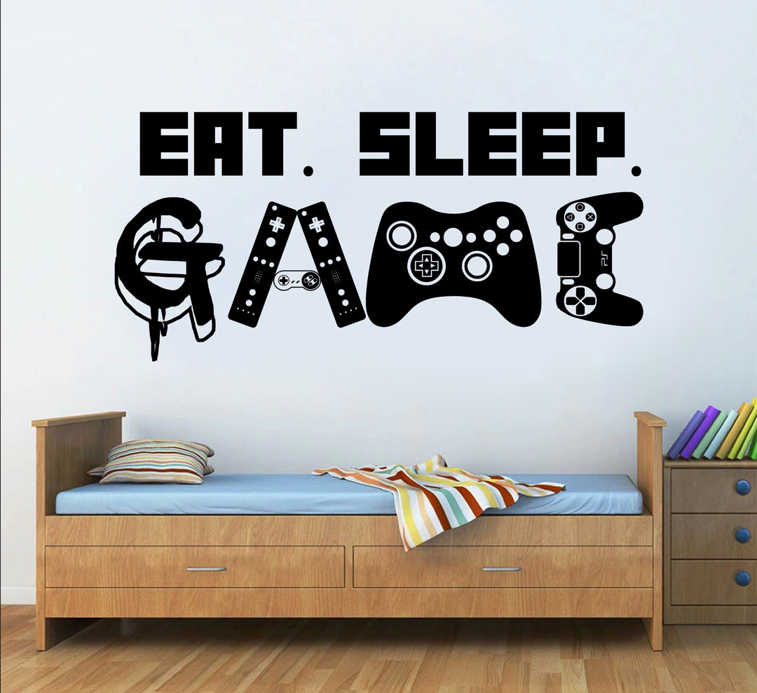 Gamer Wall Decor Custom Controller Decal Video Game Girl Boy Room Gifts ...