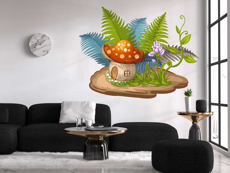 Mushroom Wall Decals Mushroom Wall Decor Mushroom Wall Art Etsy
