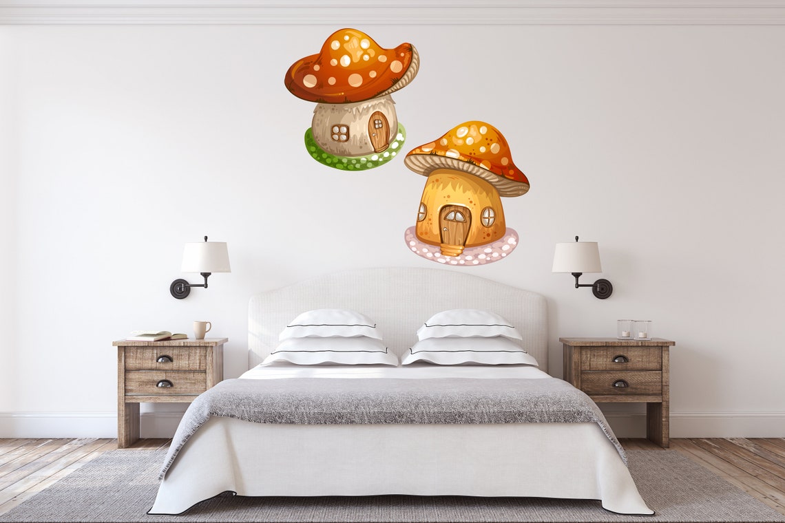 Mushroom Wall Decals Mushroom Wall Decor Mushroom Wall Art Etsy UK