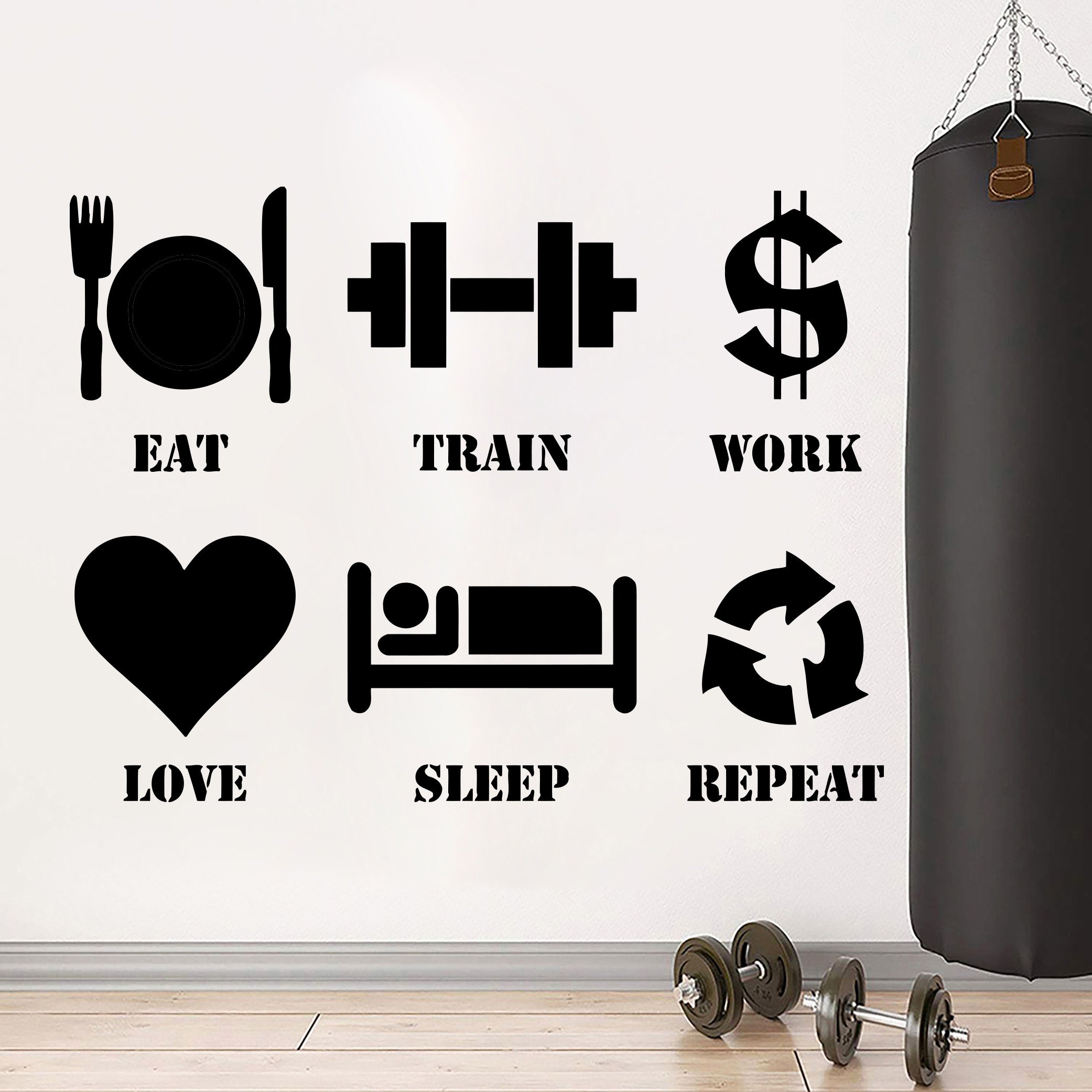 Fitness Decor Art Quotes Gym stickers Fitness Wall Art Gifts Etsy