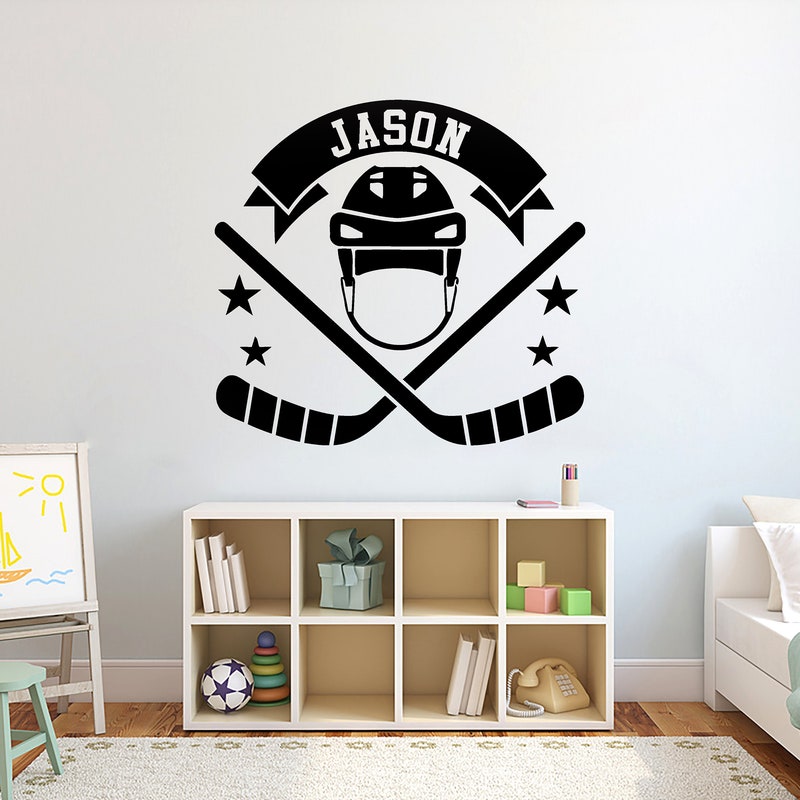 Hockey Wall Decal - Etsy