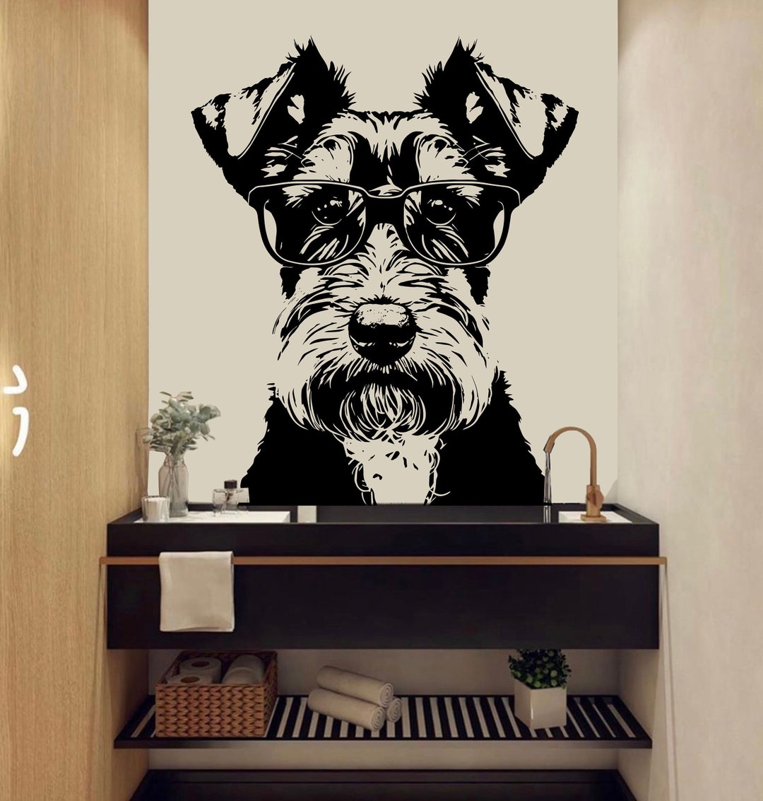 Hipster Dog Wall Decal Dog Decor Dog Kids Dog Wall Art Decal Dog Lover