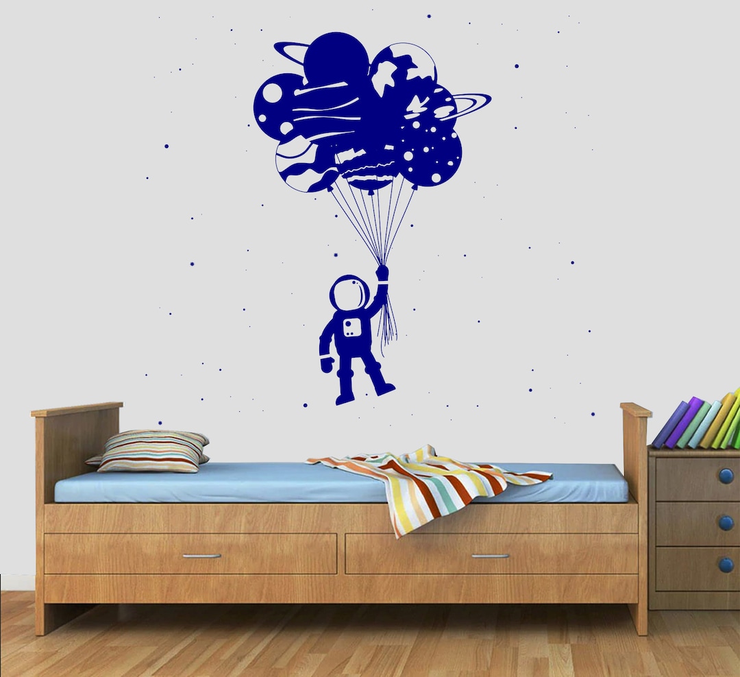 Moon Planet Space Wall Art Stars Wall Decal Outer Space Wall - Etsy