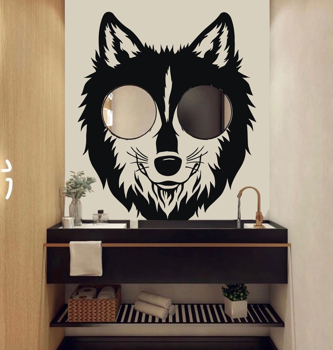 Wolf Wall Decal Wolf Decor Wolf Kids Wolf Art Decal Wolf Lover Animals Anime Wall Decal Wolf