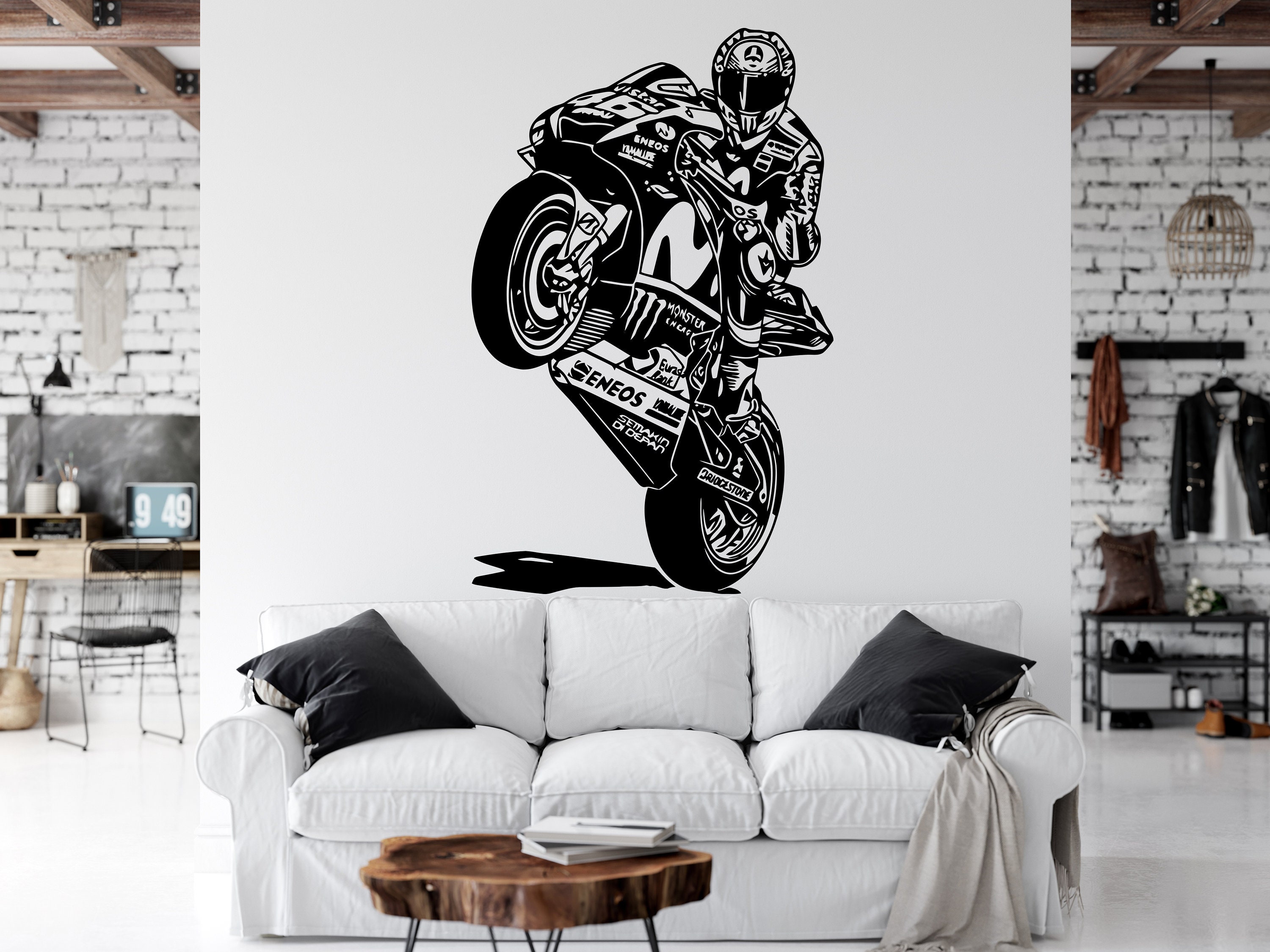 Motocross Wall Decal Motorcycle Wall Decor Dirt Bike Gift Free Etsy