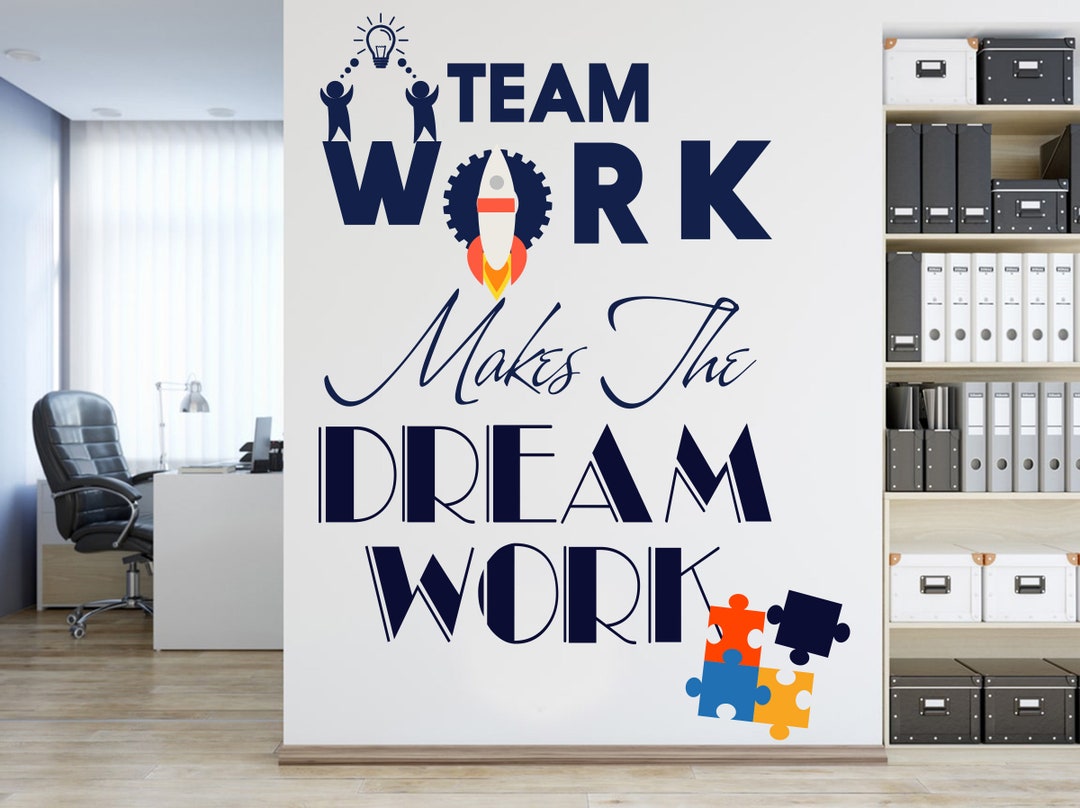 Office Decor, Office Wall Art, Teamwork Stickers, Teamwork Wall Decals
