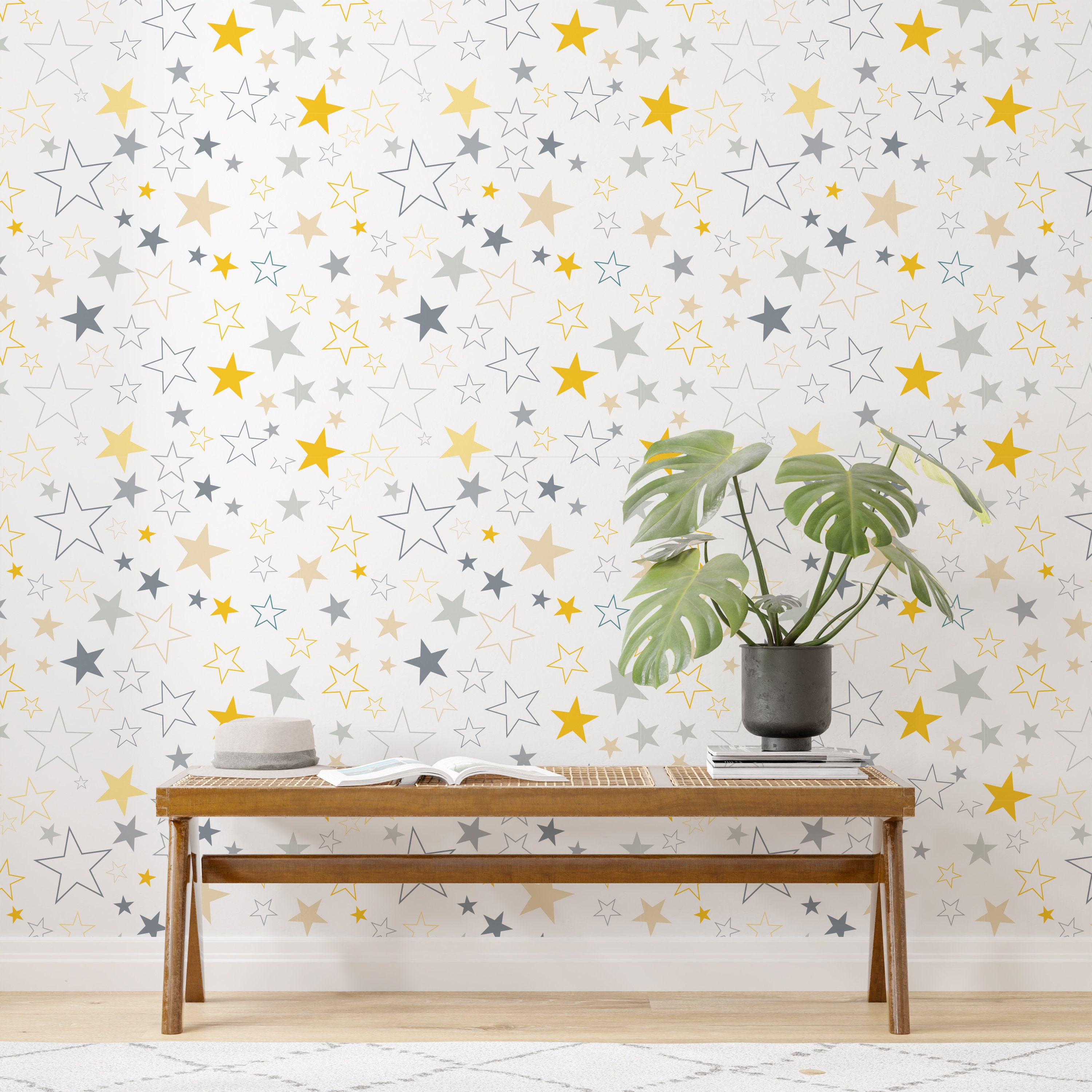 Colorful Stars Wallpaper Stars Peel and Stick Stars Fabric - Etsy