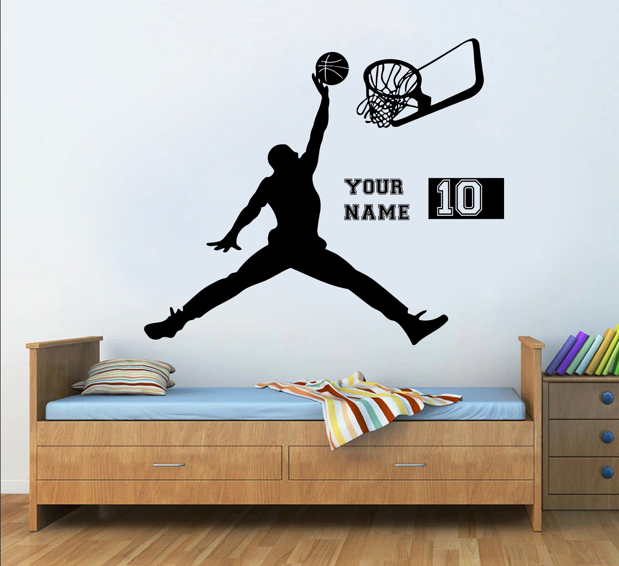 Basketball Nursery Decal Wall Decal Basket Wall Art Stickers Decals Basketball Wall Stickers Kids Room Home Personalized Gifts 806ER Etsy