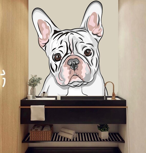White French Bulldog Decor Dog Kids Dog Wall Art Decal Dog Lover Animals Anime Wall Decal Wall Bathroom Wall Decals Stickers Vinyl 3953ER Etsy