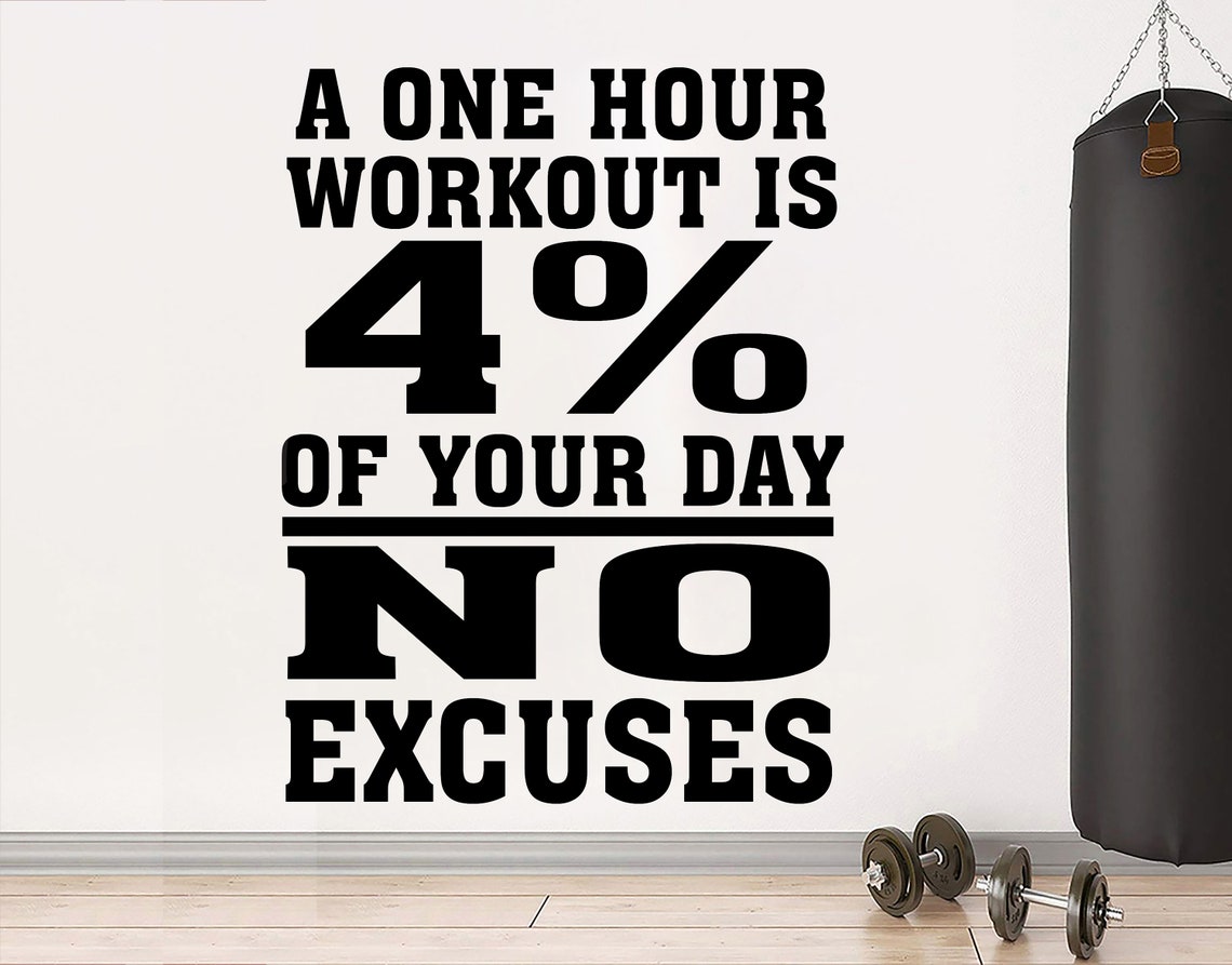 Gym Wall decal Fitness Decor Art Quotes Gym stickers Fitness | Etsy