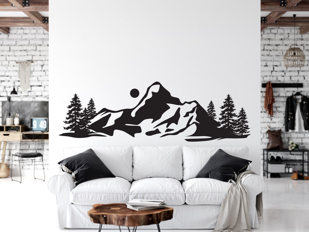 Mountain Wall Decals Mountain Wall Decor Mountain Wall Stickers Forest