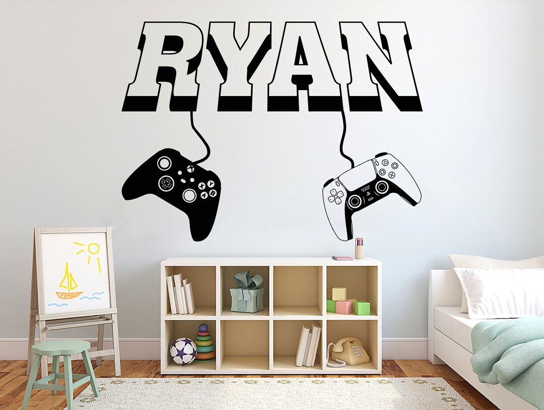 Gamer Wall Decal Custom Controller Decor Video Game Wall Decals ...
