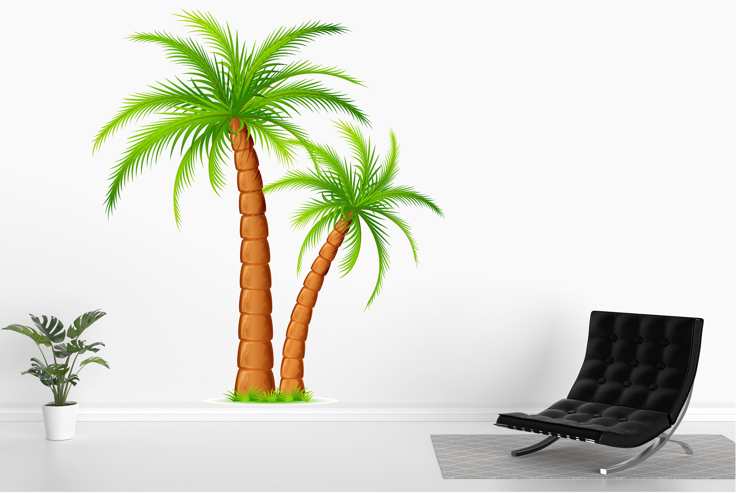 Palm Tree Wall Decals Palm Leaves Sticker Leaf Bedroom Tree of Etsy