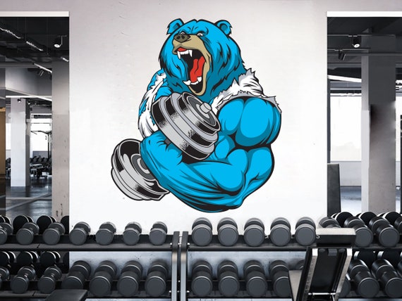 Gym Wall Decal Custom Fitness Decor Workout Art Vinyl Gorilla