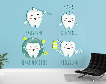 ig5072 Vinyl Wall Decal Dental Care Dentist Teeth Сlinic Tools Stickers Mural 