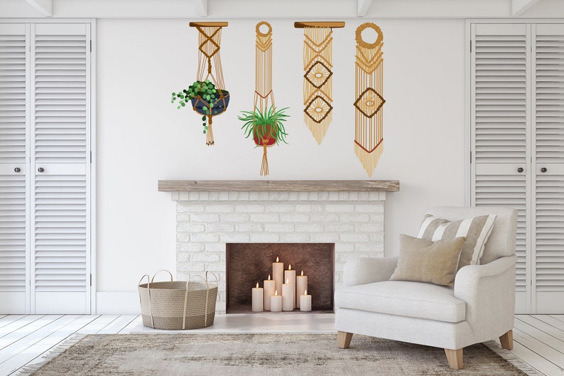 Boho Wall Decals Mid Century Modern Boho Arch Wall Decals Etsy