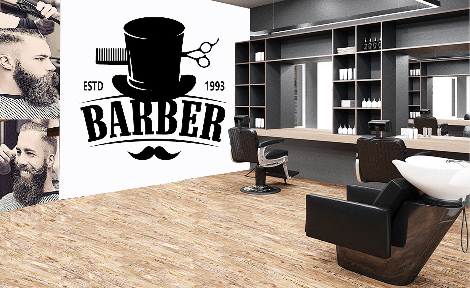 Barber Wall Decal Custom Barber Shop Man Salon Gentlemens Etsy