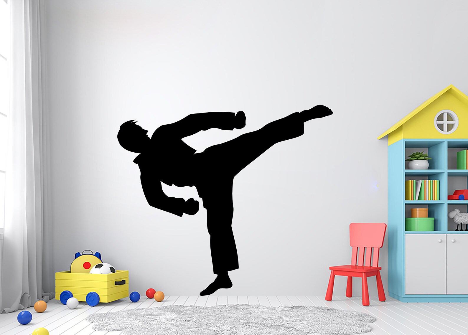 Karate Wall Decal Karate Art Wall Decal Sports Vinyl Karate Etsy