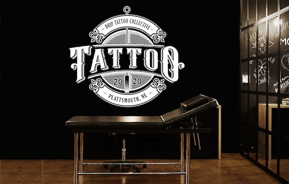 Custom Tattoo Logo Wall Sticker For Tattoo Salon Decor Vinyl