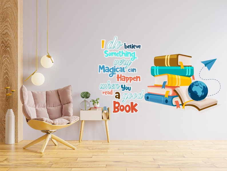 Book Quote Kids Wall Decal Books Quote Reading Room Library Etsy