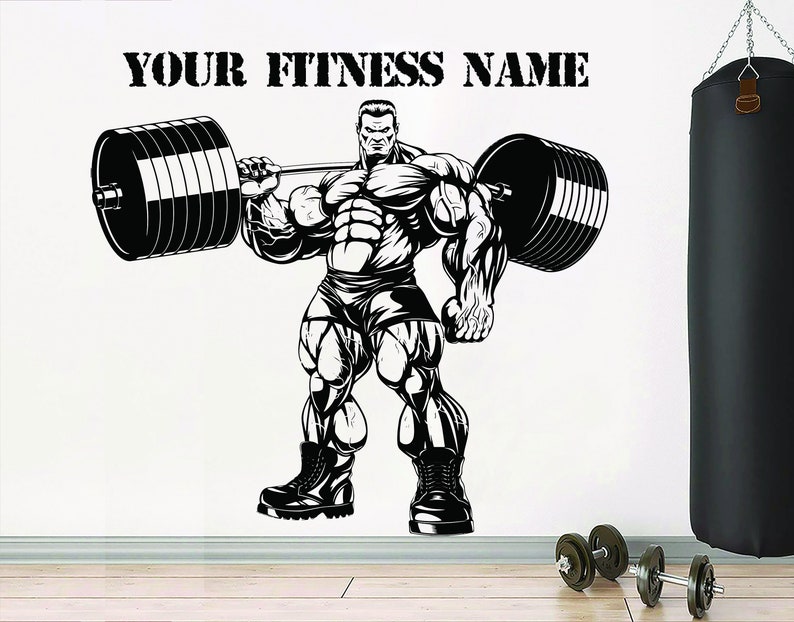Gym Wall Decal Custom Fitness Decor Workout Art Vinyl Gorilla Etsy