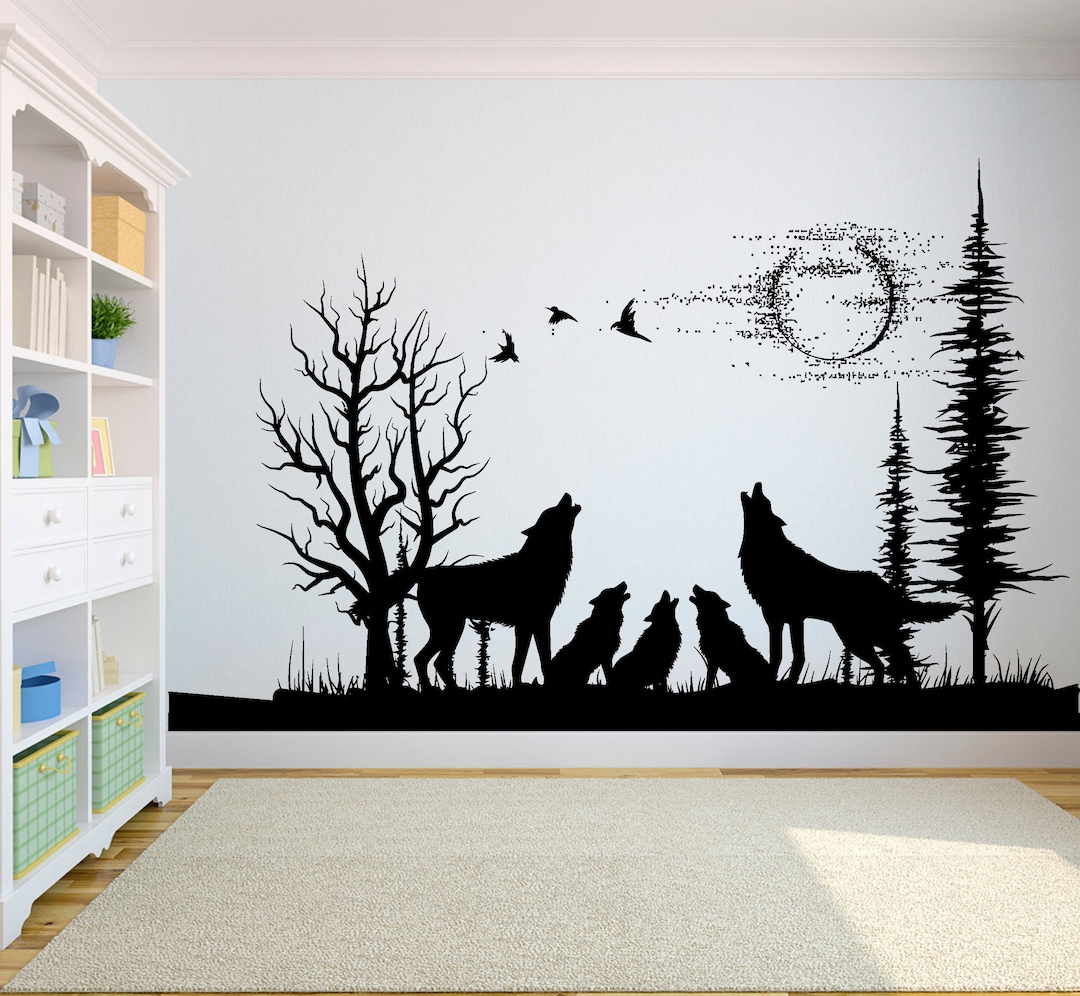 Wolf Family Wall Decal Animal Nature Wolf Family Animals Anime Wall