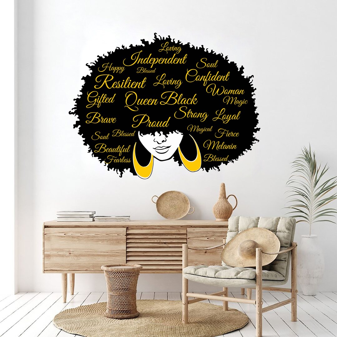Afro Girl Wall Art Strong Beautiful Girl Beauty Wall Decor African