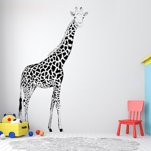 Giraffe Wall Decal Giraffe Wall Art Animal Wall Decor Animals Etsy