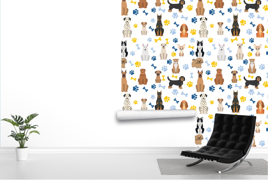 Dogs Wallpaper Dogs Peel and Stick Wallpaper Dog Wallpaper Pet - Etsy