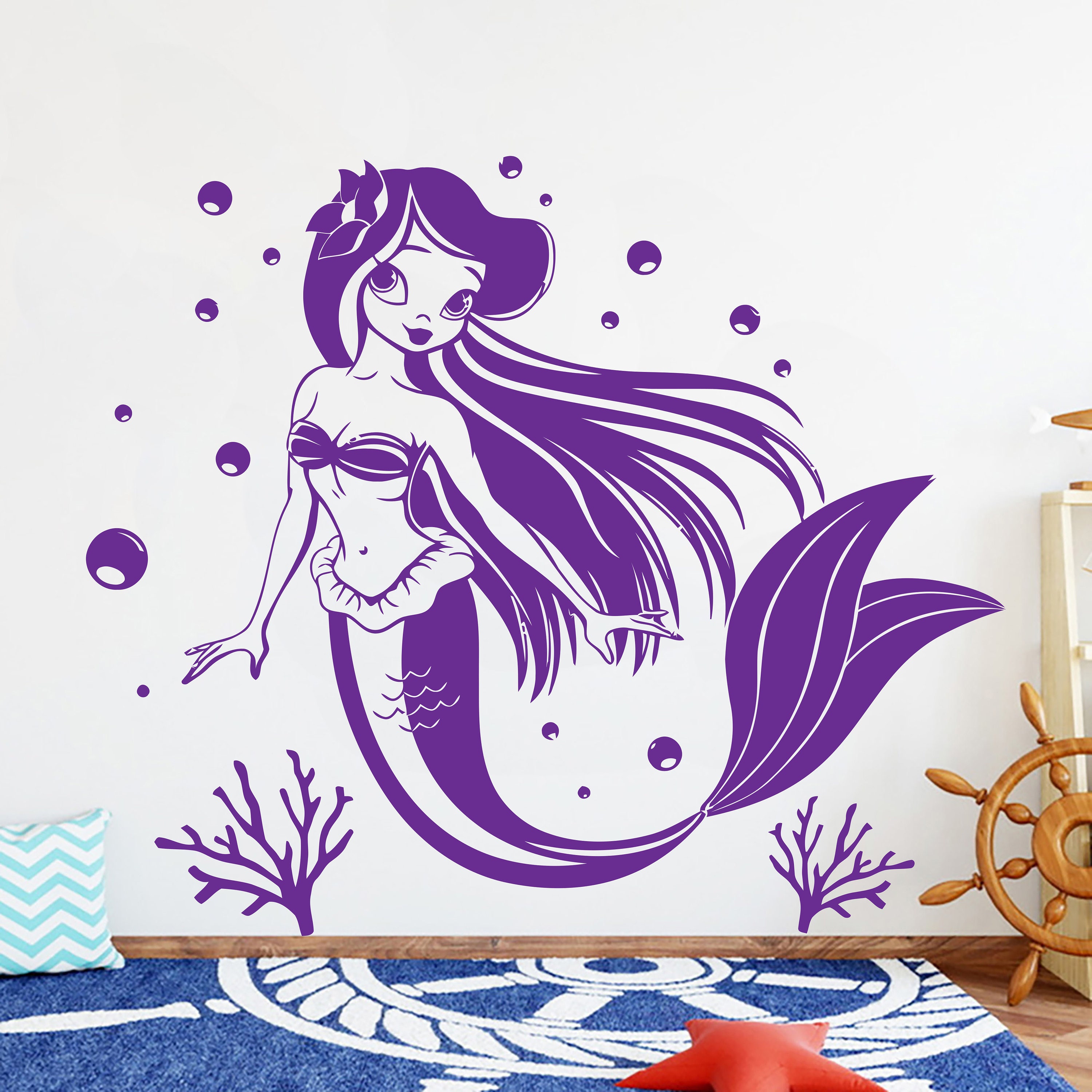 Mermaid Girls Room Decor Nursery Wall Decor Girls Gifts - Etsy