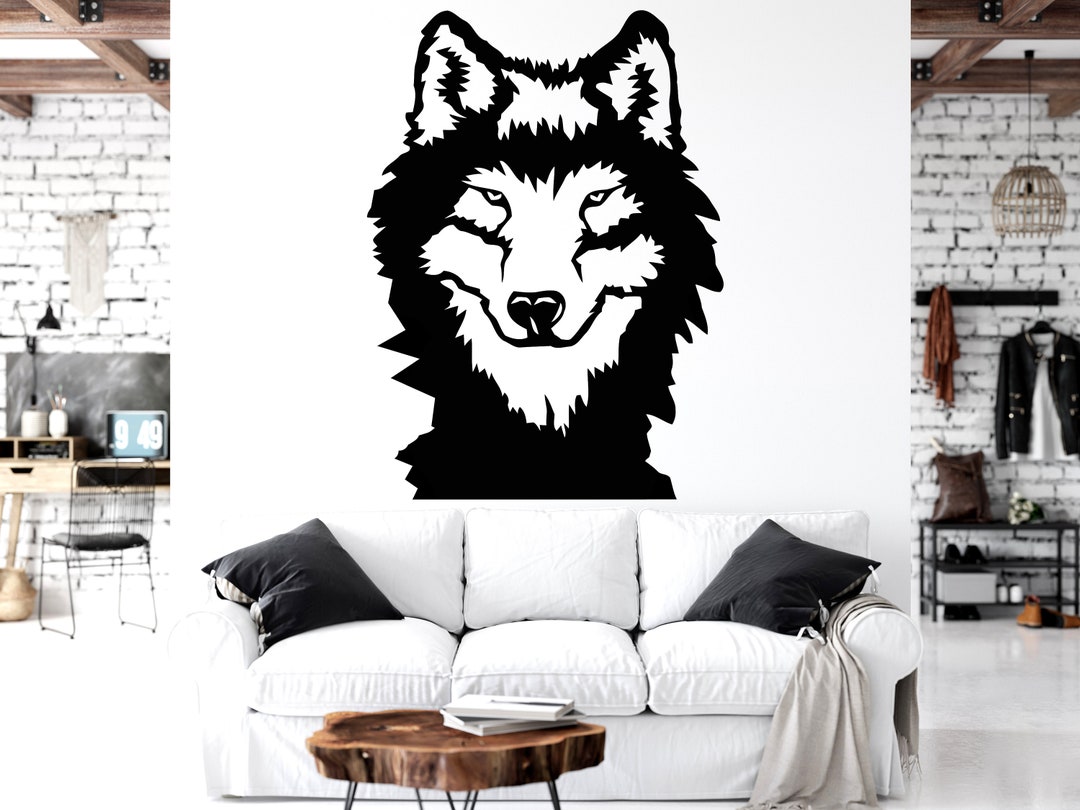 Wolf Head Wall Decal Animal Nature Wolf Dog Animals Anime Wall Decal Wolf Wall Tattoo Wolf