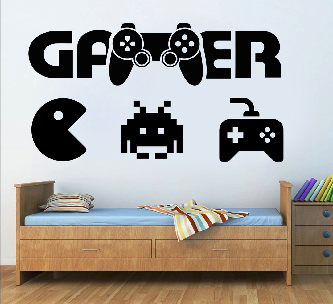 Gamer Wall Decor Custom Controller Decal Video Game Girl Boy Room Gifts ...