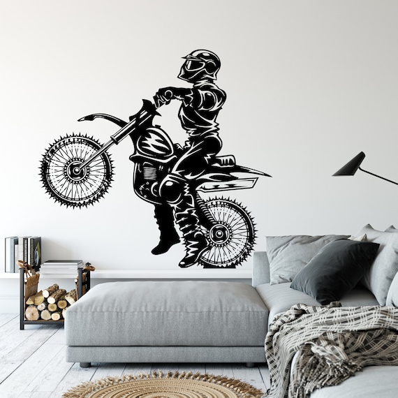 Motocross Adesivo Murale Moto Decorazione Parete Moto Moto Regalo Gratis  Stile Adesivi Arte Vinile Decalcomania Sport Wall Room Parete Vinile  Bambini 3723ER -  Italia