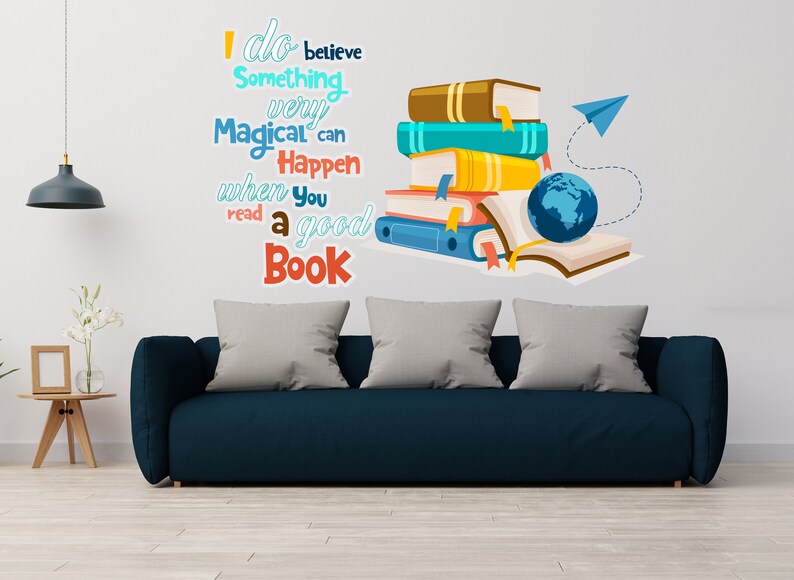 Book Quote Kids Wall Decal Books Quote Reading Room Library Etsy