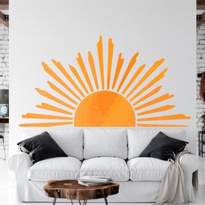 Wandtattoo SONNE Kinderzimmer - Boho Design 93x53cm, Selbstklebend & Rückstandslos Entfernbar