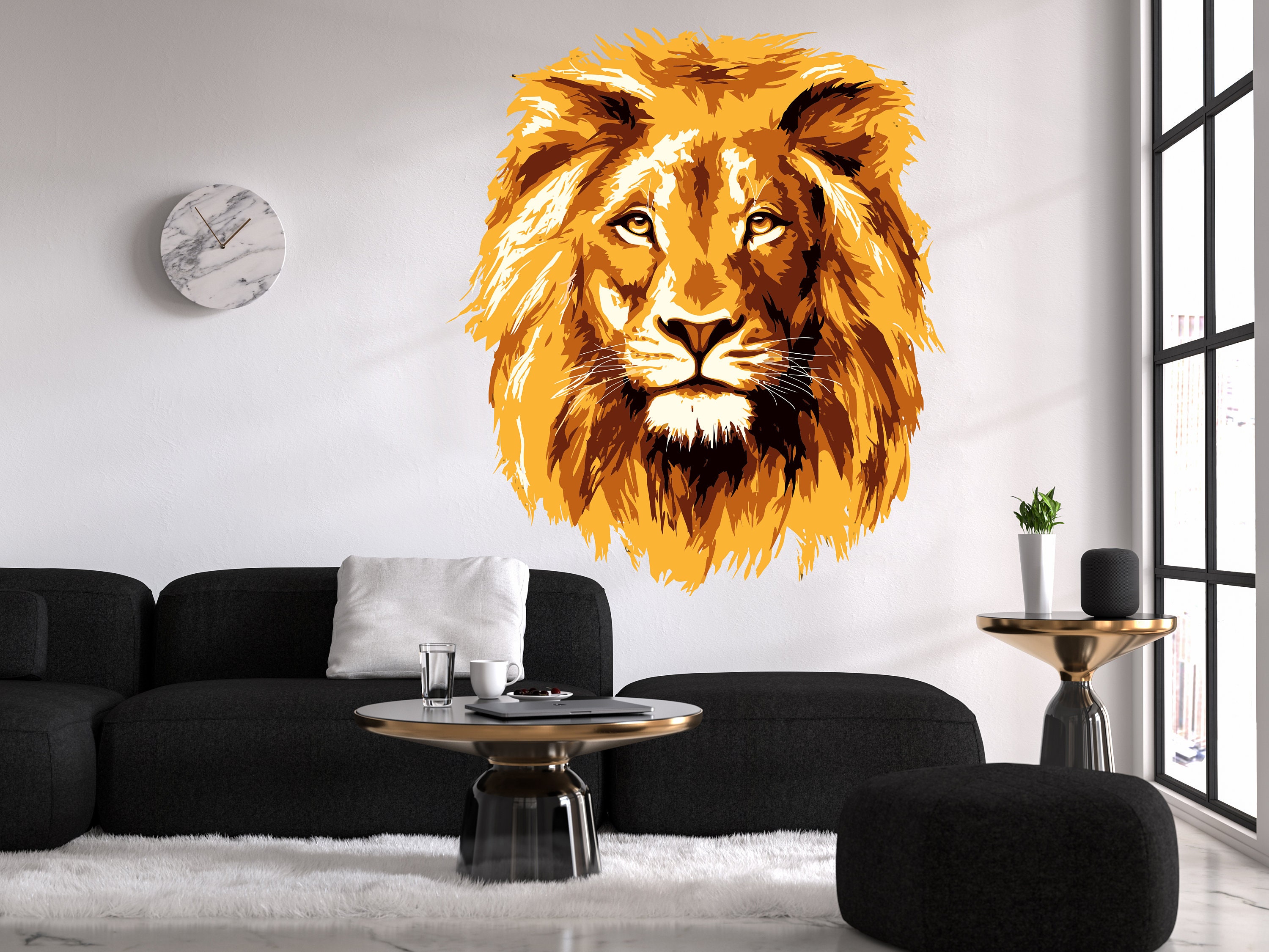 Lion Wall Decal Lion Wall Sticker Lion Wall Decor Lion | Etsy