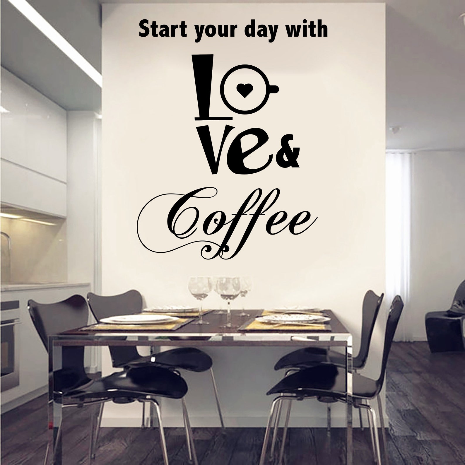 Arte de la pared del café calcomanía de la pared del café | Etsy