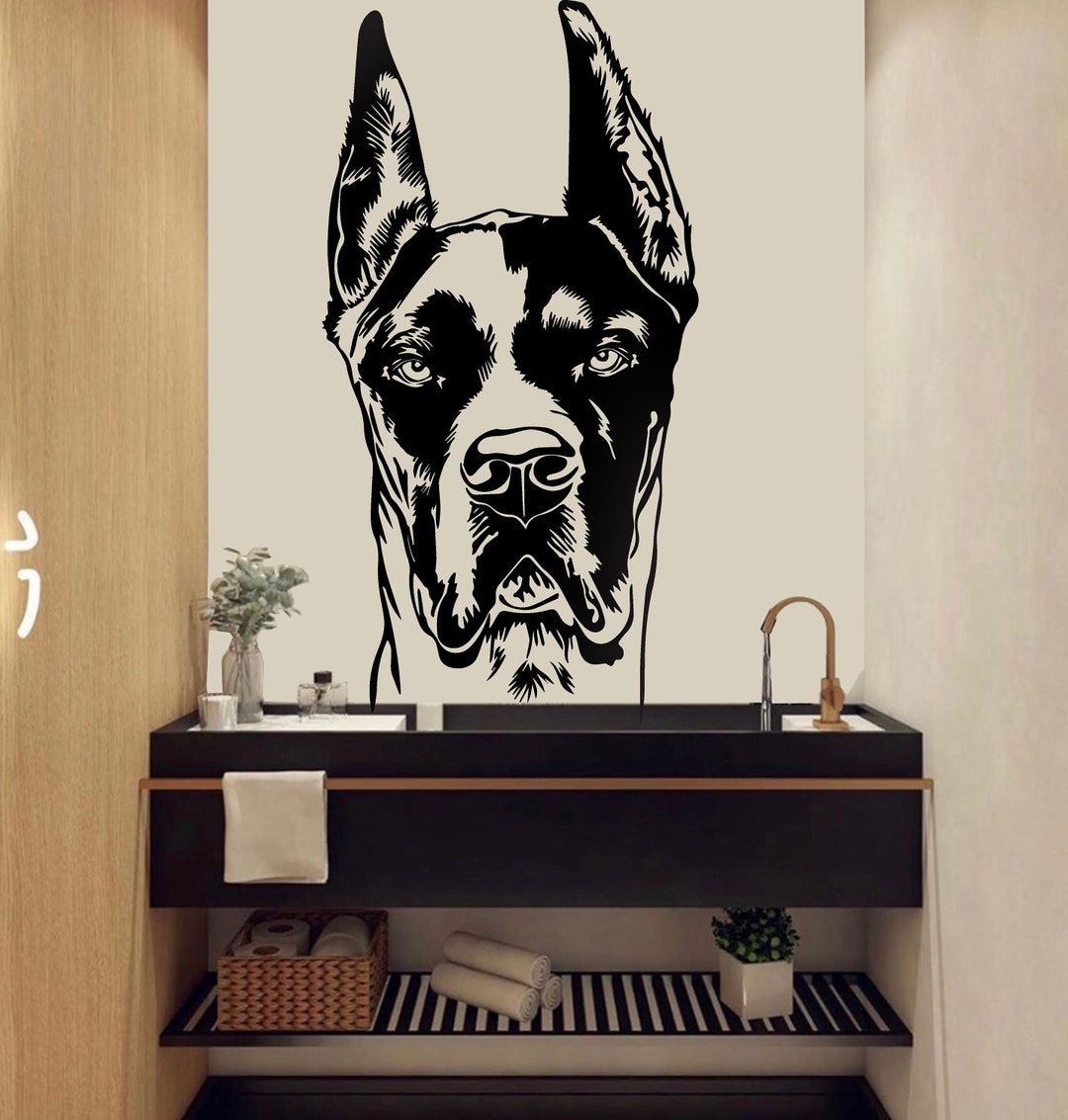 Great Dane Wall Decal Dog Decor Dog Kids Dog Wall Art Decal Dog Lover