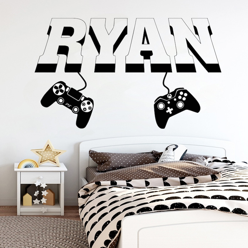 Gamer wall decor Custom Controller decal Video Game Wall Etsy