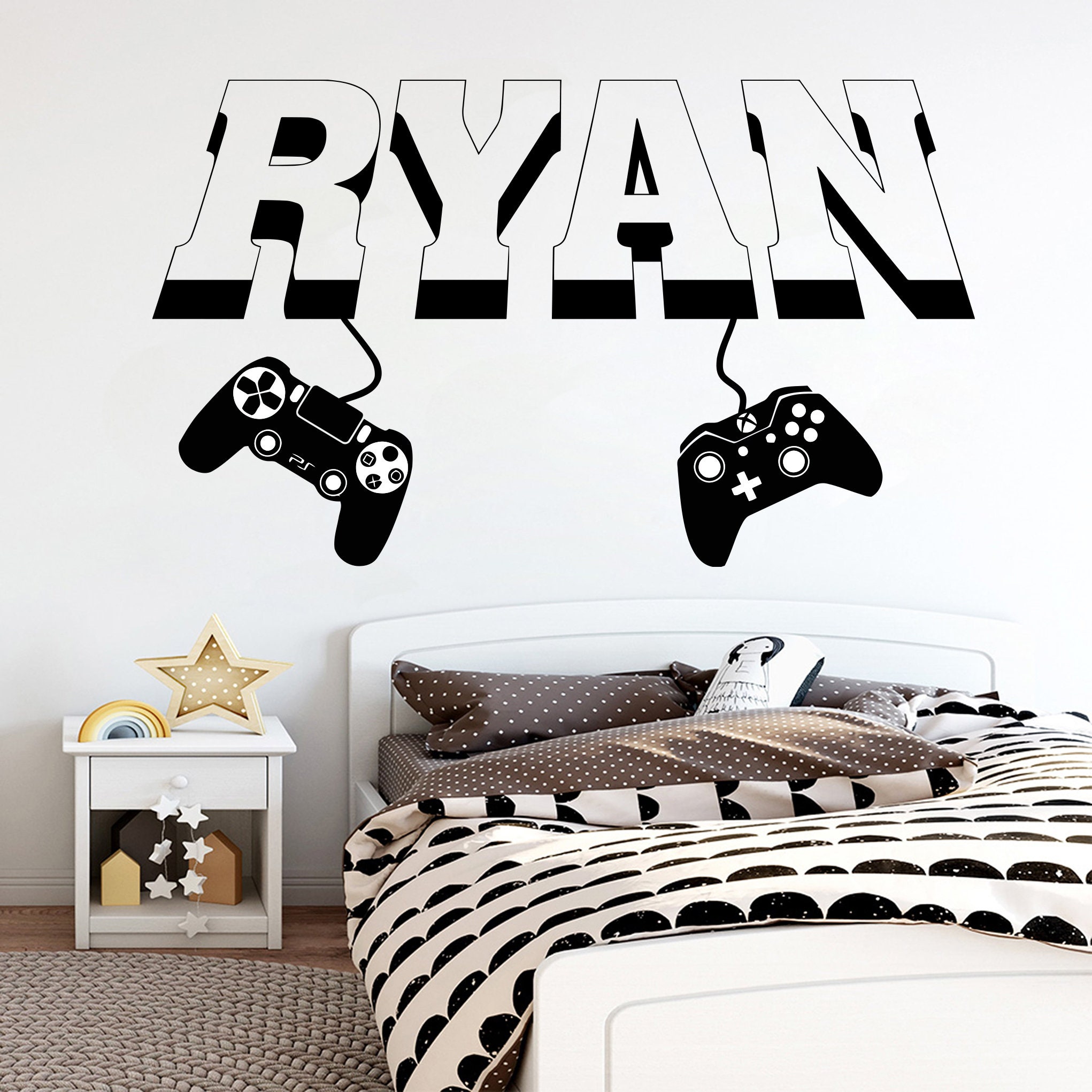 Gamer Wall Decal Video Games Wall Sticker Controller Wall Decal Gaming Room Wall Art vg049