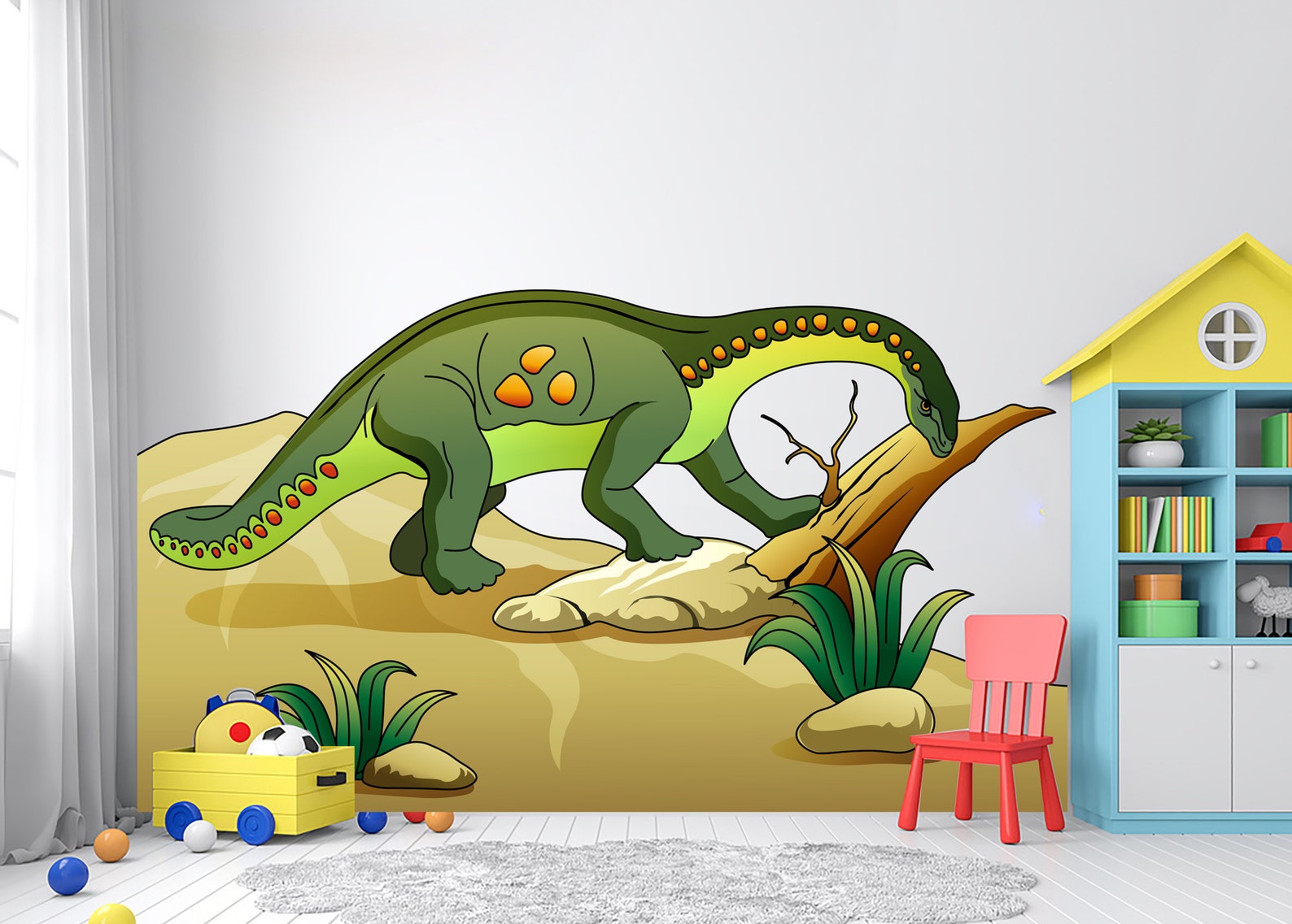 Dinosaur Wall Decal Jurassic Wall Decal Trex Name Wall Etsy