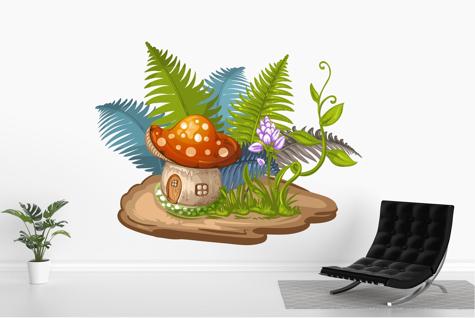 Mushroom Wall Decals Mushroom Wall Decor Mushroom Wall Art Etsy