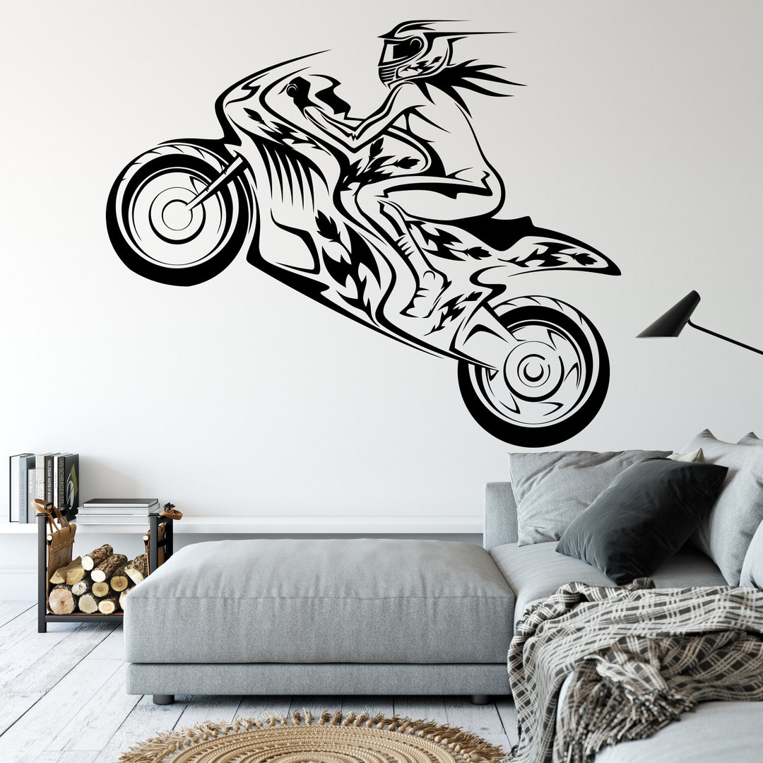 Motocross Wand Aufkleber Motorrad Wand Dekor Schmutz Bike Geschenk