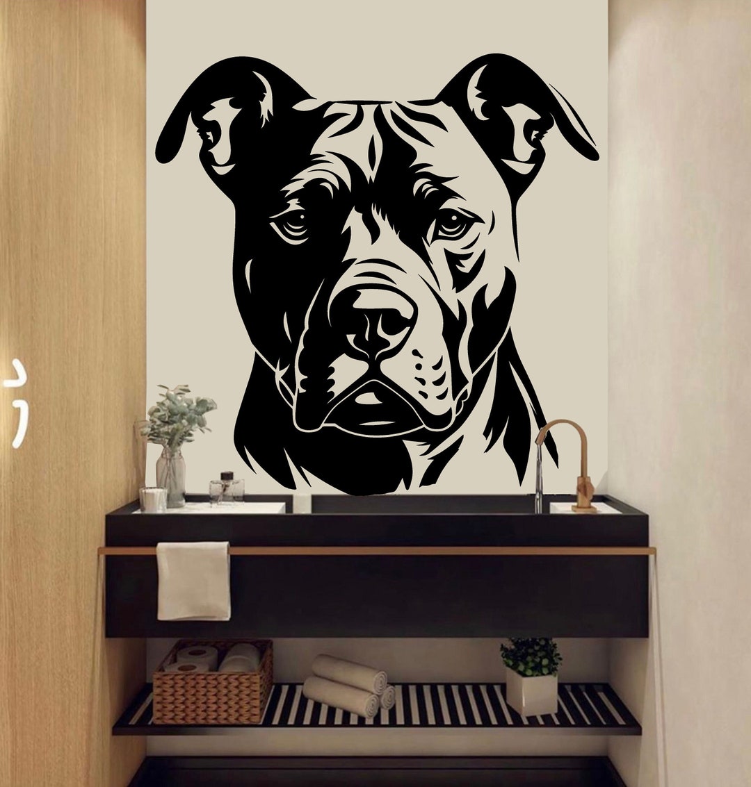 American Pitbull Dog Wall Decal Dog Decor Dog Kids Dog Wall Art Decal