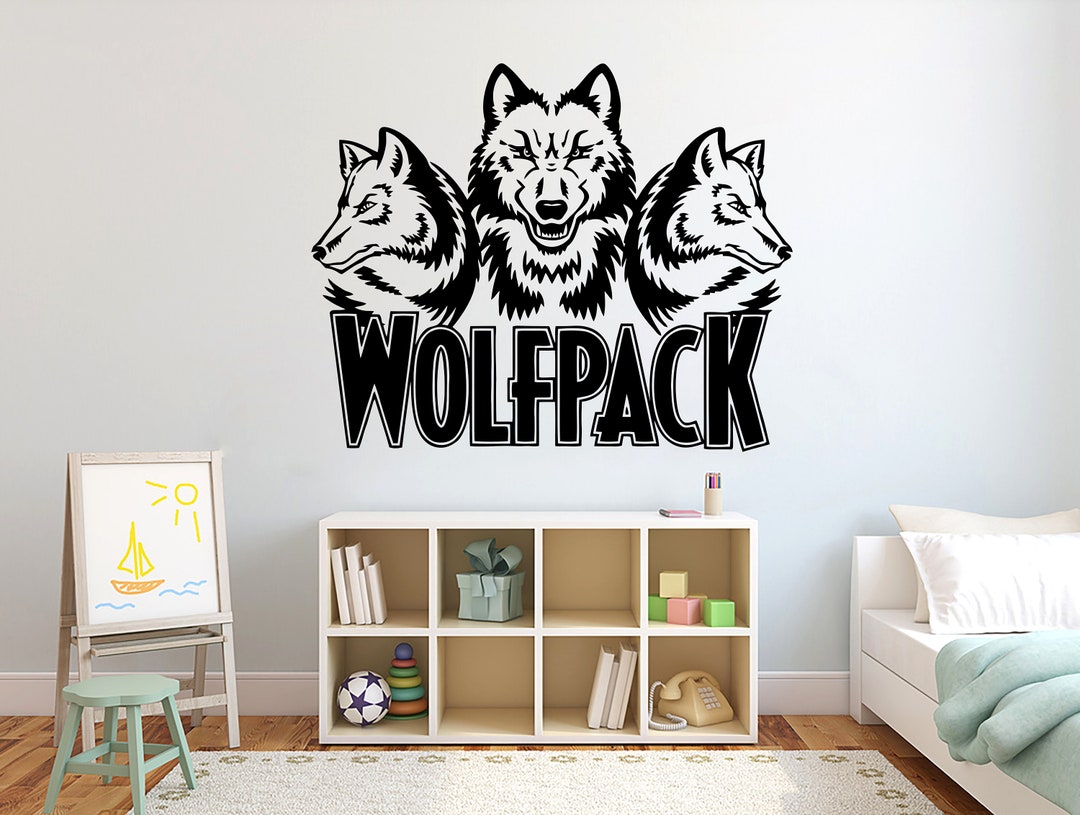 Wolf Pack Wall Decal Wolf Dog Animals Anime Wall Decal Wolf Wall Tattoo