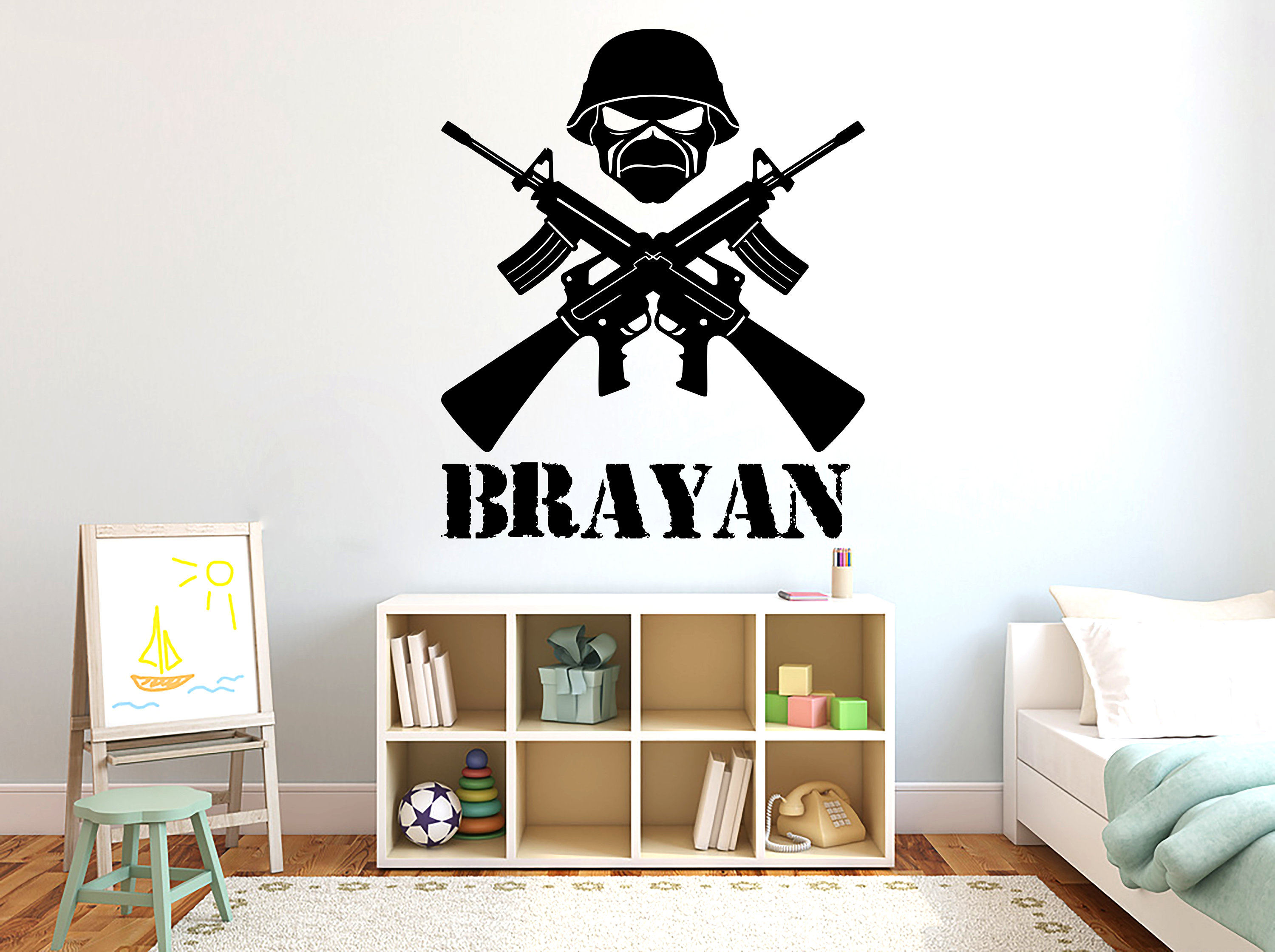 Military Wall Decal Hero Kids Army Custom Nursery Kids art