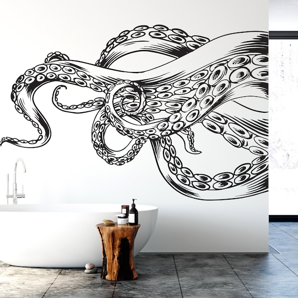 Octopus Wall Decal Etsy